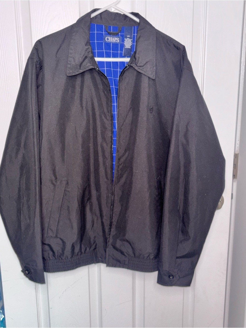 Chaps Men's Black Lightweight Collared Zip Jacket